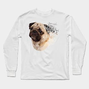 Pug Shattered Designer T-Shirt for Dog Lovers Long Sleeve T-Shirt